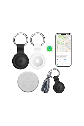 Maiyame F18 Bluetooth , Mfi Onaylı, Apple Bul App Uyumlu, 10 Aylık Pil Ömrü, Evet/seyahat Eşyaları Kayıp Engelleyici, Siyah 2 Adet Düğme Pil