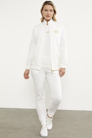 Kapitone Detaylı Yelekli Üçlü Eşofman Takım - Ekru 001