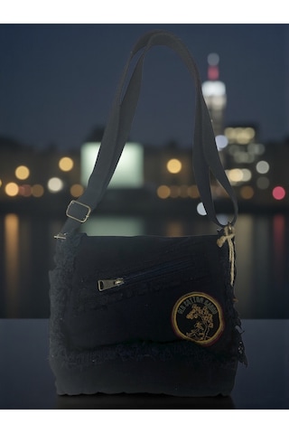 Vintage Küçük Salaş Unisex Günlük Çapraz Postacı Çantası S Boy 26x20cm Koyu Lacivert