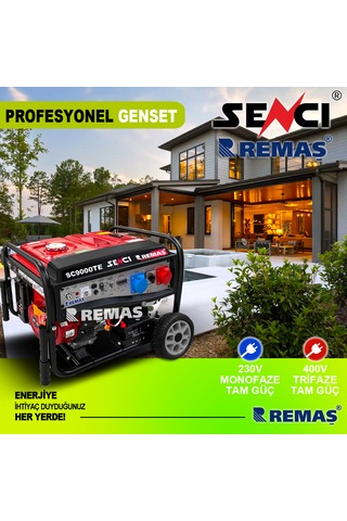 Senci Sc 9000 Te Dual 9 Kva Monofaze - Trifaze Benzinli Jeneratör