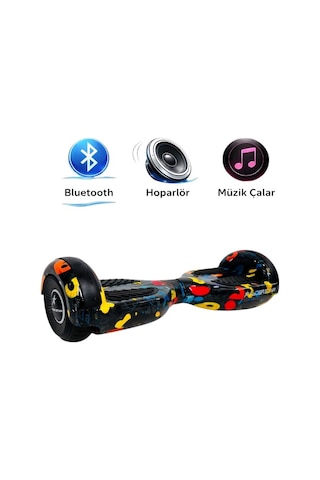 Elektrikli Kaykay Hoverboard Bluetooth Hoparlörlü 6.5 Inch Otomatik Akıllı Denge RS-S5 -Colors Numbers Grafiti