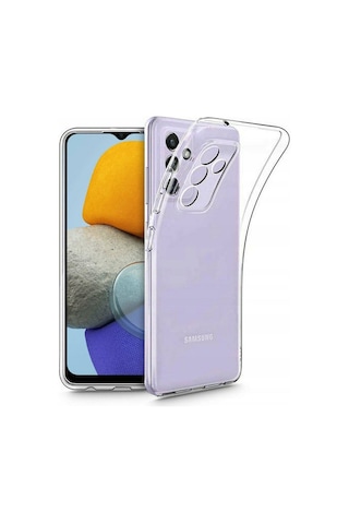 Samsung Galaxy Uyumlu M23 Kamera Korumalı Şeffaf Süper Silikon Kapak