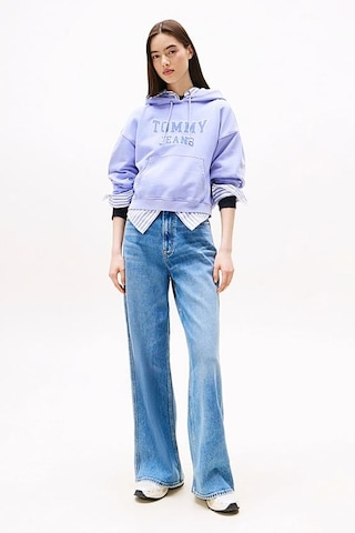 Kadın Boxy Fit Cropped Kapüşonlu Sweatshirt - Lila Vintage Iris