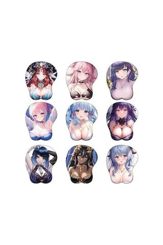 Besthome1 Gençsin Etki 3d Seksi Silikon Mousepad Oyun Yumuşak Bilek Desteği Anime Masa Bilek Dinlenme Fare Mat Pembe Mavi Pembe & Mavi