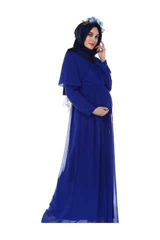 Modalabio Moda Labio- Babyshower Tesettür Melek Hamile Elbisesi Mavi