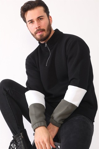 1041 Dewberry Erkek Sweatshırt-siyah Siyah