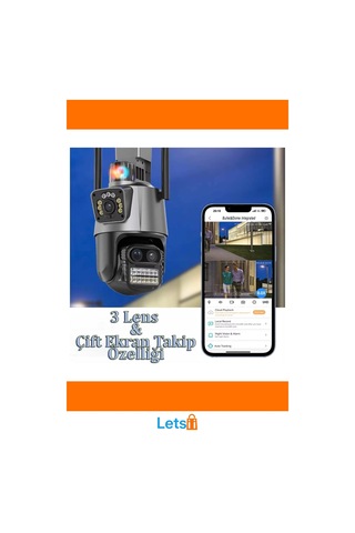 3 Lens Wi Fi Gece Görüşlü Güvenlik Kamerası
