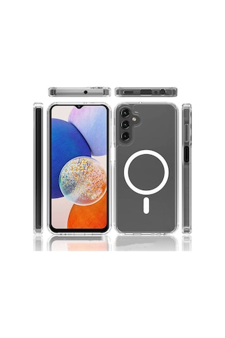 Samsung Galaxy S24 Fe Kılıf Magsafe Wireless Kablosuz Şarj Uyumlu Manyetik Şeffaf Kapak