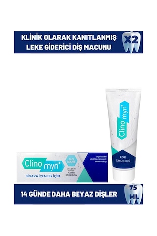 Clinomyn Smokers Sigara İçenler İçin Diş Beyazlatan Leke Giderici Diş Macunu 75 ML x 2 Adet