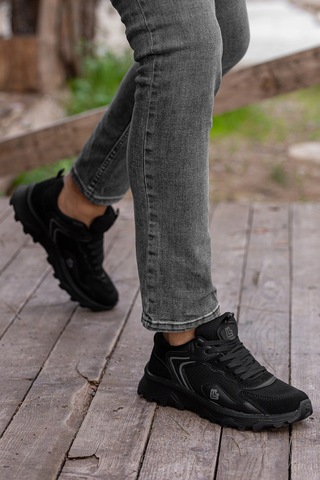 D122 Günlük Ortopedik Garantili Erkek Sneaker Spor Ayakkabı Siyah