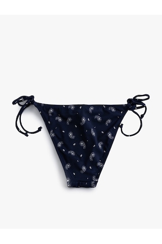 Koton İpli Bikini Altı Şal Desenli Astarlı Lacivert Desenli 4sak00187mm Lacivert
