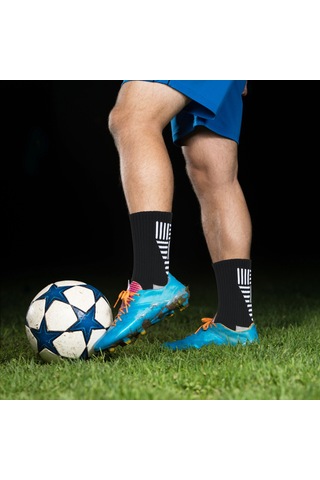 Neevoyu 3 Çift Nefes Alabilir Futbol Çorapları - Kaymayan Tabanlı Erkek Spor Çorapları Beyaz