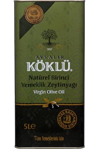Ayvalık Köklü Zeytincilik Taş Baskı Soğuk Sıkım Naturel Birinci Yemeklik Ayvalık Zeytinyağı Teneke 5 L Ayvalık Köklü Zeytincilik Taş Baskı Soğuk Sıkım Naturel Birinci Yemeklik Ayvalık Zeytinyağı Teneke 5 L