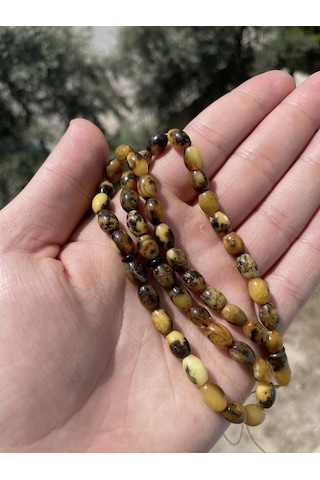 Doğal Kaya Damla Kehribar Tesbih 45lik 9,1x6,6mm 11,20 Gram