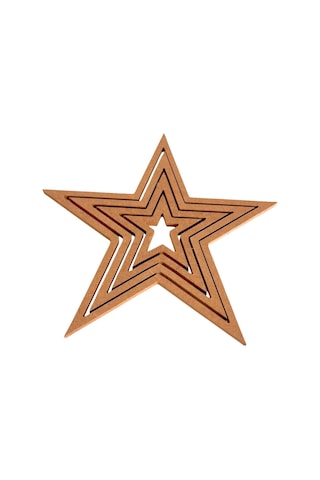 4'lü Yildiz Ham Mdf, 8mm Kalınlık, 30 Cm Kasnak, Boyanabilir Vidasız Kasnak, Makrome Halkası