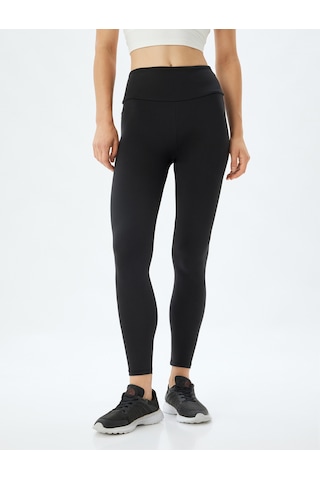 Koton Spor Tayt Yüksek Bel Slim Fit Siyah 5wak40217nk