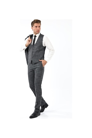 Presto Erkek Yelekli Slimfit Takım Elbise 6 Drop Siyah 788-001 Siyah