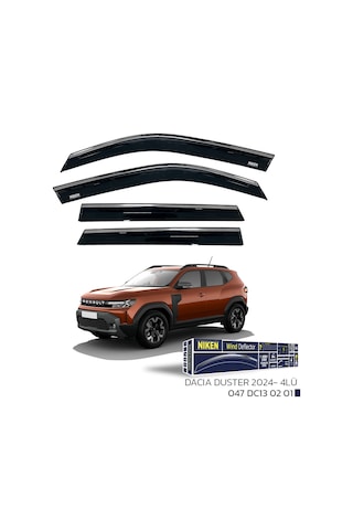 Dacia Duster 2024 Sonrası Kromlu Cam Rüzgarlığı Niken 4'lü Set