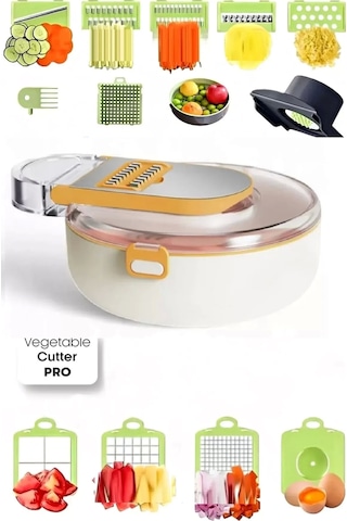 Rende Seti Vegetable Cutter Pro Rende Sebze Doğrayıcı Dilimleyici Hazneli Soğan Küp Kesici Dicer Çok Renkli