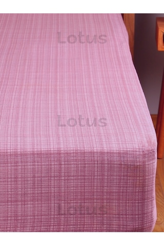 Fırça Desen Ranforce Lastikli Fitted Çarşaf Takımı Tek Kişilik Yastıklı Mürdüm 120x200