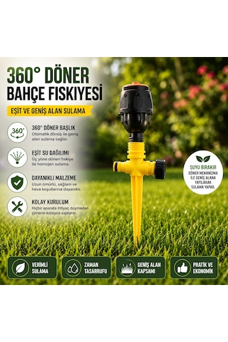 360 Döner Bahçe Sulama Fıskiyesi Ayarlanabilir Su Akışı Kazıklı Çim Ve Bahçe Sprinkleri Dayanıklı Abs Otomatik Sulama Başlığı 1