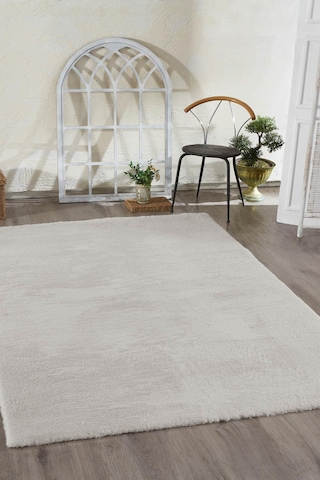 Jassrug Tavşan Tüyü Kürk Halı 120x180 Kül Gri