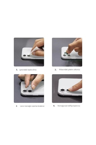 Apple İphone 13 Mini Kamera Koruyucu Lens Mercek Metal Çerçeveli 2li Set Gold Altın