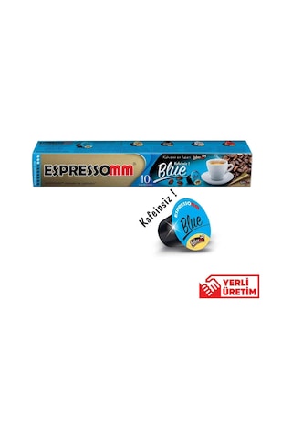 Espressomm Nespresso Uyumlu Blue Kafeinsiz Kapsül Kahve 10 Adet