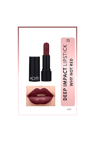 Note Cosmetique Deep Impact Lipstick Kremsi Dokulu Yarı Parlak Ruj 15 Why Not Red - Kırmızı