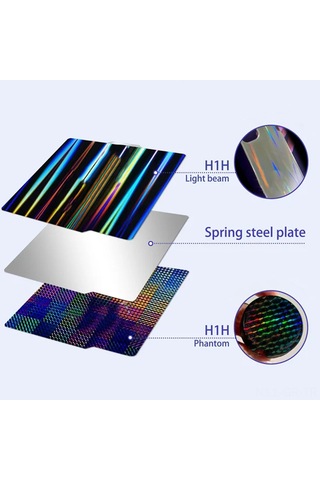 Singree 257x257mm Çift Taraflı Manyetik Yay Çelik Tabla - Pey Işın Ve Pey Daire Desenli - Bambu Yazıcı Uyumlu