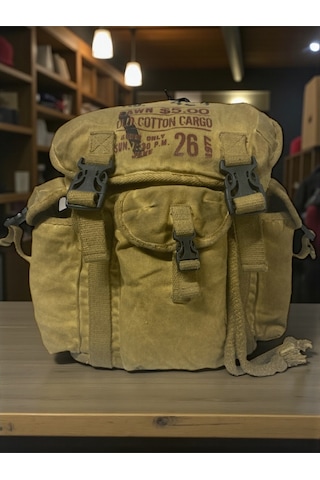 Kaliteli Tek Gözlü Vintage Disayn Unisex Sırt Günlük Okul Gezi Kamp Trekking Çantası Kc Ahtapot Bag Sarı Bordo