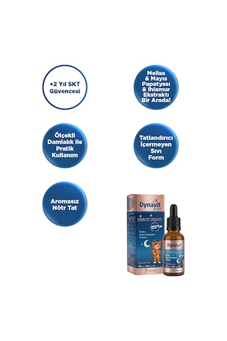 Dynavit Kids Night Night Damla 30ml Çocuklar İçin Melisa, Mayıs Papatyası, Ihlamur - Uyku