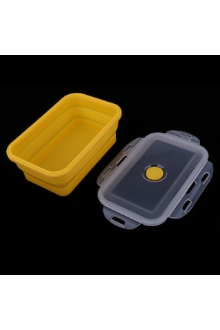 Homyl Katlanır Silikon Öğle Yemeği Kutusu Kase Bento 540ml-sarı 540ml Sarı Çok Renkli