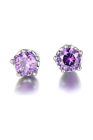 Brezza Lusso Jewelry Gümüş Su Damlası Ametist Taşı Kadın Kolye Küpe Seti Gümüş Set