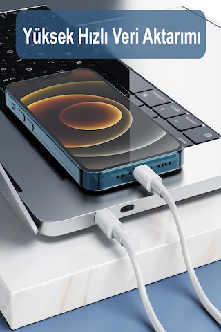 Type-C to Lightning 20W Hızlı Şarj ve Data Kablosu 1 Metre