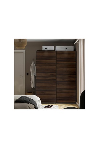 Ikea Mehamn Serisi, Sürgü Kapak, 75x201 Cm, Koyu Kahve-meşe Görünümlü