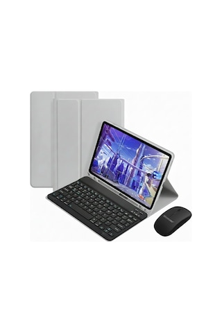 Microcase Samsung Uyumlu Galaxy Tab A11 Plus 11 İnch Tablet İçin Bluetooth Klavye Ve Mouse + Kılıf Bkk6