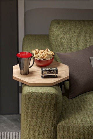 Yan Sehpa Ayarlanabilir Tepsi Dekoratif Modern Tepsi Sekizgen Ceviz