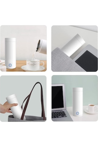 Sevindim Mağazada Yeni Mini Su Isıtıcısı Ve Termos, Taşınabilir Elektrikli Su Isıtıcısı, Taşınabilir Elektrikli Seyahat Su Isıtıcısı, Beyaz Diğer