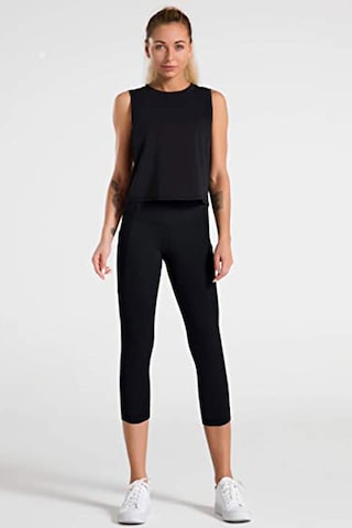 Kadın Yüksekbel Toparlayıcı Cepli Sporcu Kapri Tayt Yoga Pilates 001