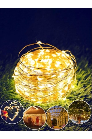Güneş Enerjili - Solar 100 Led 12 Metre 7 Mod Işik Zinciri