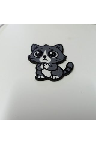 Elleri Birleşik Gri Kedi Magnet