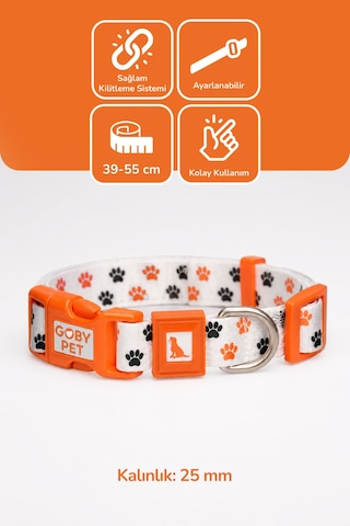 Köpekler İçin Dayanıklı Ve Güvenli, Desenli Boyun Tasması 25mm Pati