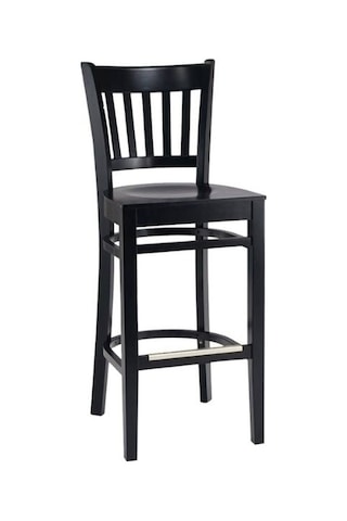 Roma Ahşap Bar Sandalyesi Siyah