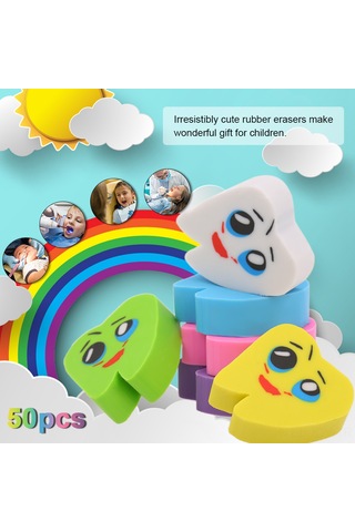 Youmex 50'li Paket Diş Şekilli Silgi - Renkli Ve Eğlenceli Okul Malzemeleri