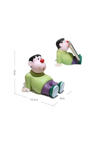 Dofolink Crayon Shin-chan Pvc Akıllı Telefon Tutucu Hareketli Model - Masaüstü Dekoratif Figür Oyuncağı 10cm 2 M
