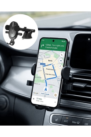 Araç Havalandırma Telefon Tutucu 360 Derece Döner Otomatik Kilitli Stand Standart 20449938