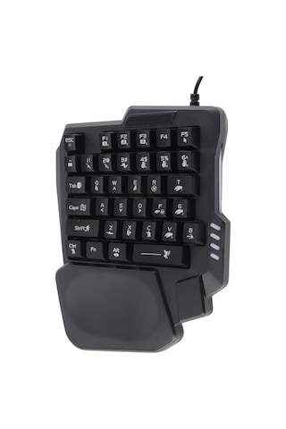 Mufunye K13 Tek El Oyun Klavyesi, 35 Tuşlu Usb Kablolu, 3 Renkli Arka Işık, Su Geçirmez, Dürtme Engell, Bilgisayar Ve Mobil Oyunlar İçin
