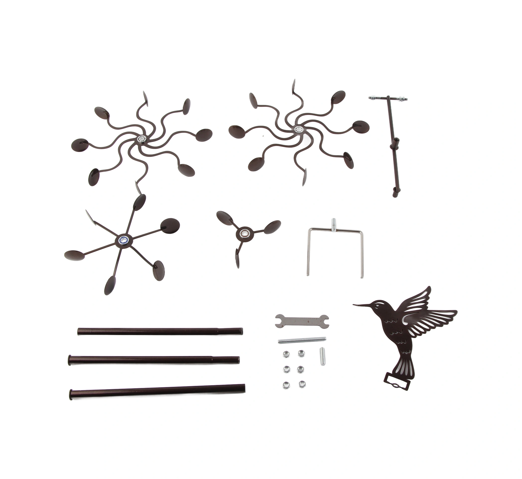 Mufunye Bahçe İçin Demir Helikopter Kuşu Rüzgar Çarkı - Dayanıklı Konstruksiyon, Sabit Döngü Ve Dış Mekan Dekorasyonu