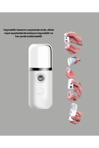 Kablosuz Şarjlı Mini Buhar Nemlendirici Cilt Ve Ortam İçin Taşınabilir Akıllı Cihaz